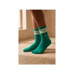Bony Socks Kadın Şeritli Soket Çorap Yeşil - 39 - 42