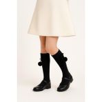 Bony Socks Kız Çocuk Ponponlu Dizaltı Çorap Siyah - 4
