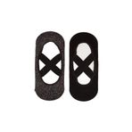 Bony&Katia 2'Li Paket Asta Yoga Pilates Çocuk Görünmez Çorap,9-12 Yaş Black Lurex