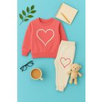 Bony&Katia Kız Çocuk Kalpli Pijama Takımı Pembe,12-13 Yaş