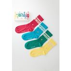 Bony&Katia Pantone Renkli 4'Lü Kutulu Soket Çorap,39-42