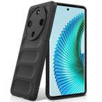 BonYonka Honor Magic 6 Lite/Honor X9b ile uyumlu kılıf, darbeye dayanıklı dalga deseni, çizilmez yumuşak mikrofiber astar, kamera korumalı çepeçevre koruyucu kılıf, siyah