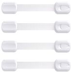 Booboo® (4 Paket) Çocuk Korumalı Buzdolabı Kilidi Buzdolabı Kapı Kilitleri | Bebek Dolabı Çekmecelerinizi, Bulaşık Makinenizi, Çöp Kovalarınızı ve Dolaplarınızı 3M Yapışkanlı Kilitli Koruyun | Kolay
