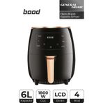 Bood 6L Airfryer | 1800W Ekstra Büyük Kapasite, LCD Ekranlı, 4 Modlu Yağsız Fritöz
