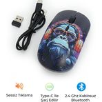 Bood GR-79 Kablosuz Mouse | Sessiz Tıklama, Ergonomik, 2.4G USB Alıcılı, Ofis & Oyun