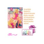 booddie Barbie Barbi Boyama Kitabı Stickerlı (arka Kapak Kesilerek Maskeli ) 12'li Keçeli Boya Seti
