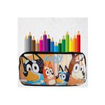 booddie Bluey Kalem Kutusu Kalemlik Resimli Fermuarlı Kumaş Kalem Çantası Çift Gözlü