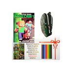 booddie Minecraft Boyama Kitabı, Sticker,2 Gözlü Kalemlik ( 20*12*6 cm ), & 12'li Kuru Boya Seti
