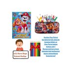 booddie Paw Petrol Boyama Kitabı Stickerlı , Kalemlik ,Kalem Kutusu Kalem Çantası & 12'li Kuru Boya Kalemi