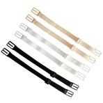 Boodtag 3 çift kadın sutyen sapanlar tutucu kaymaz elastik görünmez ayarlanabilir sutyen üstleri elbise, Siyah, Beyaz, Ten, Length 20cm/7.9" Width 1cm/0.4"