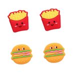 Booge 4 Adet Silikon Başparmak Kavrama Kapakları, Patates Kızartması Tasarımı Analog Denetleyici Gamepad Thumb Stick Sapları Thumbsticks Joystick Kapak Nintendo Switch NS Controller Joy-Con için