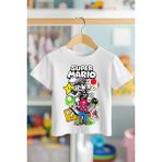 Book OrBook Hero Super Mario %100 Pamuk Premium Kalite Çocuk Tişörtü (3-12 Yaş) - Beyaz - 11 - 12 Yaş
