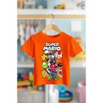 Book OrBook Hero Super Mario %100 Pamuk Premium Kalite Çocuk Tişörtü (3-12 Yaş) - Turuncu - 11 - 12 Yaş