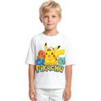 Book OrBook Pikachu Charmander Bulbasaur %100 Pamuk Premium Kalite Çocuk Tişörtü (3-12 Yaş) - Beyaz - 3 - 4 Yaş