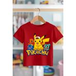 Book Orbook Pikachu Charmander Bulbasaur %100 Pamuk Premium Kalite Çocuk Tişörtü (3-12 Yaş) - Kırmızı - 9 - 10 Yaş