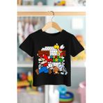 Book OrBook Super Mario Bricks %100 Pamuk Premium Kalite Çocuk Tişörtü (3-12 Yaş) - Siyah - 7 - 8 Yaş