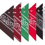 BOOLAVARD %100 Pamuk, 1, 6 veya 12 Bandana, Orijinal Şal Deseni Desenli Eşarp Sarma Başlık/Sarma Saç Baş Boyun Kurdele Başlık (6 Karışık Sipariş 3), çok renkli, One Size