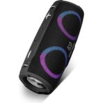Boombox 30W Çift Bass USB Hafıza Kartı Aux Radyo LED Işıklı Bluetooth Hoparlör Hi-Fi Ses Bombası - Siyah