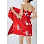 Boovi Longa - 2 Ad. 70X140 Cm. %100 Saf Pamuk, Kaliteli Havlu Seti. El | Yüz | Çeyiz | Banyo | Lüks Havlu - 70 x 140 cm - Kırmızı