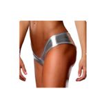 Boowhol Kadın iç çamaşırı pantolon seksi baştan çıkarıcı deri PU külot G-string tanga külot, Gümüş, M