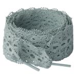 Booyckiy 2 Paris Düz Fantezi Dantel Ayakkabı, Kadınlar için 3cm Geniş Şerit Ayakkabı Dantelleri, Gri (2 Çift), 39inch(100cm)