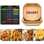 bor Airfryer Pişirme Kağıdı 100 adet fritöz pişirme kağıdı,Fritöz Yağlı Kağıdı, Yanmaz Kağıt