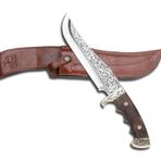 Bora 509 C Black Bear Ceviz Saplı Gravürlü Bıçak