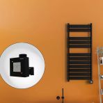 Bora Bora Elektrikli Havlupan 500X1200 Mat Siyah Ktx1 600 Watt