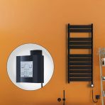 Bora Bora Elektrikli Havlupan 500X1200 Mat Siyah Ktx4 600 Watt Spiral Kablolu