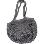 Bora Garage Boragarage Cotton Ip El Örgüsü Astarlı Omuz Askılı Plaj ,gündelik Omuz Çanta Handmade Gri