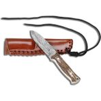 Bora Knives Bora 511 Dms Survivor Damascus Geyik Boynuzu Saplı Bıçak - Kahverengi
