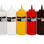 Bora Plastik BO2110 450 ml Kahverengi Geniş Kapaklı Ketçap Mayonez Şişesi