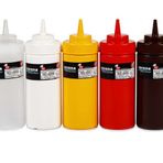 Bora Plastik BO2111 450 ml Şeffaf Geniş Kapaklı Ketçap Mayonez Şişesi