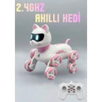 Boratila Toys 2.4ghz Şarjlı Uzaktan Kumandalı 360° Dönen Merdiven Çıkan Akıllı Robot Kedi - Köpek - Pembe