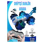 Boratila Toys Drift Yapan Uzaktan Kumandalı Araba-Buhar,Işık,Ses,TypeC Şarj,360°Dönüş,Full Fonksiyon (Mavi)