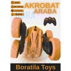 Boratila Toys Uzaktan Kumandalı Işıklı Şarjlı 2.4 Ghz Müzikli Demolu Kırılmaz Akrobat Araba - Turuncu