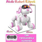 Boratila Toys Uzaktan Kumandalı Şarjlı Çok Fonksiyonlu Eğitici ve Öğretici Interaktif Akıllı Robot Köpek - Pembe