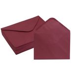 Bordo A7 V-Flap Zarflar, 12,5 x 18,7 cm, 50'li Paket, Noel Kartları, Sevgililer Günü, Davetiyeler, Düğün, Kişiselleştirilmiş Hediyeler, Kartpostallar için 120 gsm Kağıt