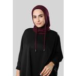 Bordo Bağcıklı Balaklava Boyunluklu Bere Triko Düz 2325_16