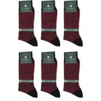 Bordo Baklava Desen 6'lı Merserize Ultra Lüks Erkek Çorap CRP335 - 41 - 44