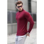 Bordo Balıkçı Yaka Erkek Triko Kazak 6809 - M