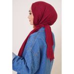 Bordo Bambu Kraş Şal