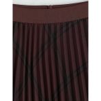 Bordo Beli Lastikli Ekose Pileli Etek