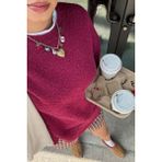Bordo Bisiklet Yaka Kadın Buklet Kazak MG2480 - Standart