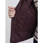 Bordo Bisiklet Yaka Kapitone Oversize Kadın Ceket