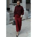 Bordo Boğazlı Kadın Triko Kazak MG2535 - S