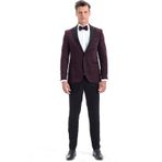 Bordo Broadway Slim Fit Damatlık Takım Elbise