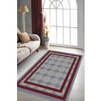 Bordo Çerçeveli Kaymaz Taban Makinede Yıkanabilir Halı RV087