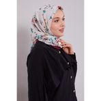 Bordo Çiçek Dalı Desen Soft Eşarp