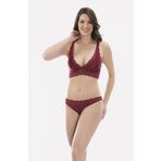 Bordo Dantel Bralet Takım